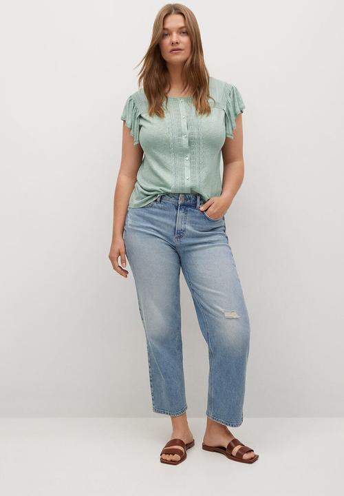 Violeta by Mango - Plus t-shirt garden - aqua