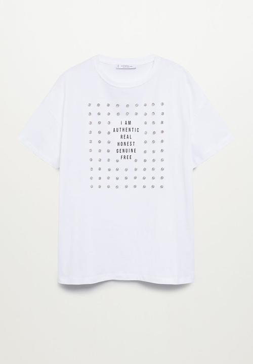 Violeta by Mango - Plus t-shirt stone - white