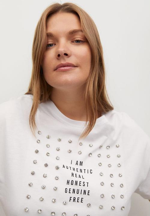 Violeta by Mango - Plus t-shirt stone - white