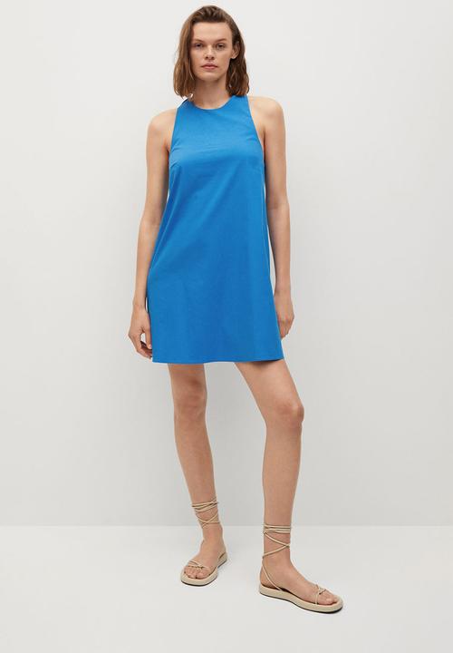 MANGO - Dress vita - medium blue