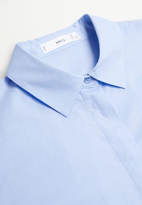 MANGO - Shirt crop - light pastel blue