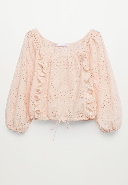 MANGO - Blouse island - light pastel orange