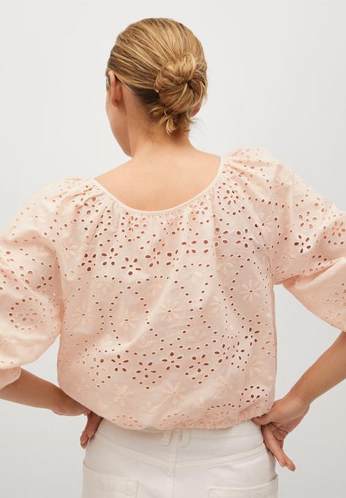 MANGO - Blouse island - light pastel orange