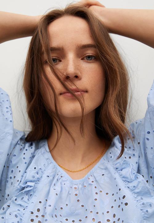 MANGO - Blouse island - medium blue
