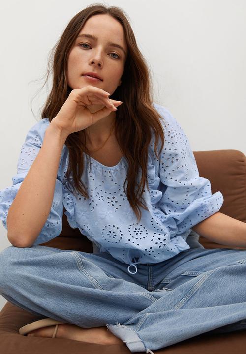 MANGO - Blouse island - medium blue