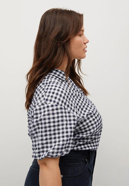 Violeta by Mango - Plus blouse vichy - navy