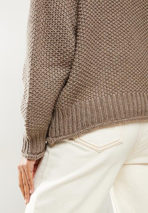 dailyfriday - Funnel neck jumper - brown