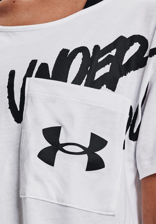 Under Armour - Oversized graphic wm tee - white & black