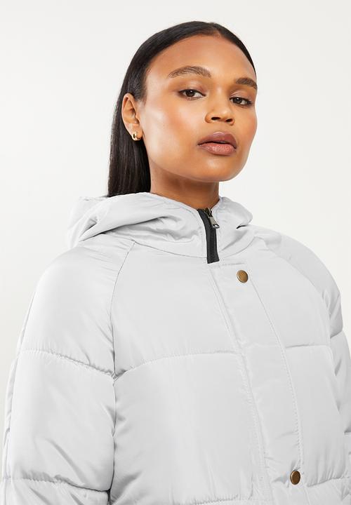 dailyfriday - Hooded midi puffer - grey