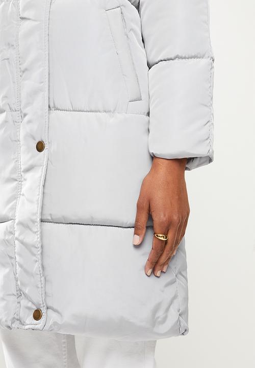 dailyfriday - Hooded midi puffer - grey