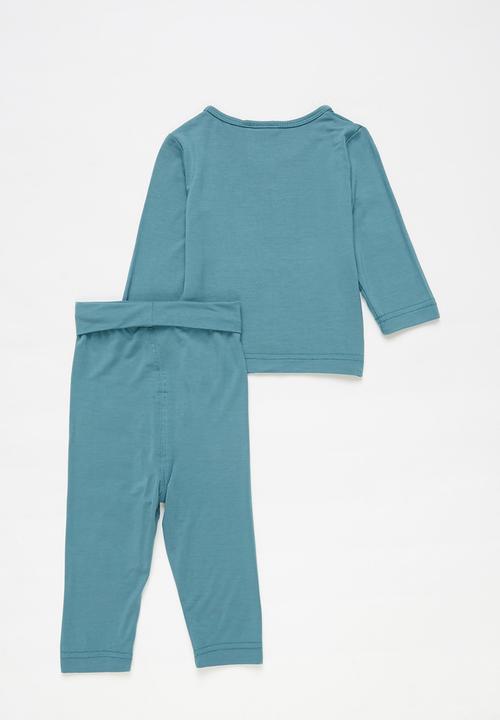 Pop Candy - Girls basic tee & pants pj set - blue