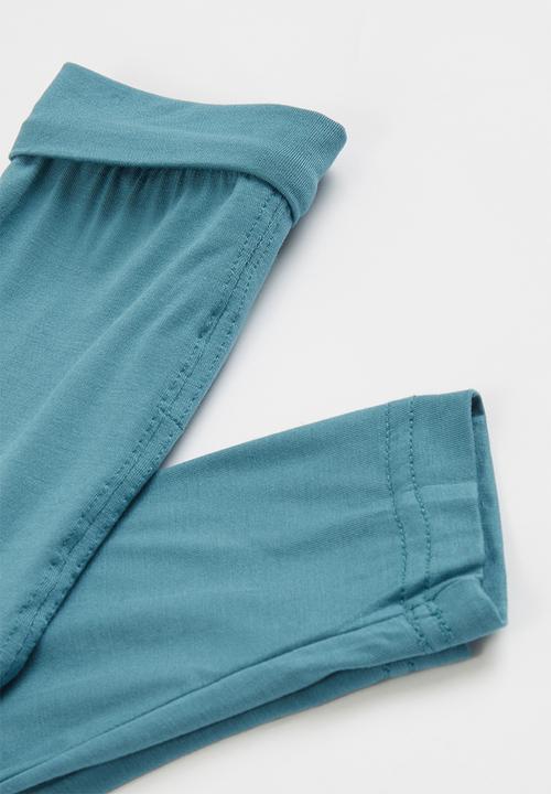 Pop Candy - Girls basic tee & pants pj set - blue