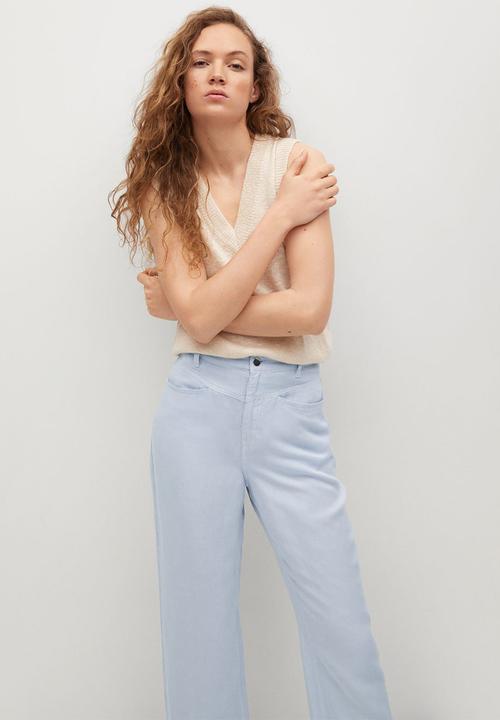 MANGO - Trousers sky - light pastel blue