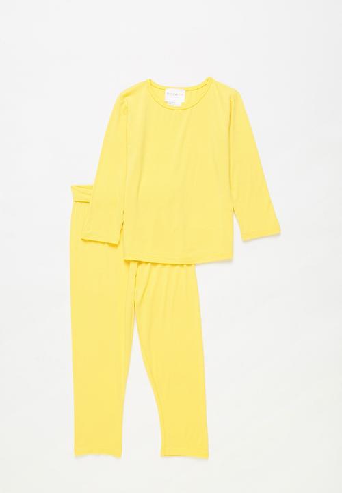 Pop Candy - Tee & pants pj set - yellow
