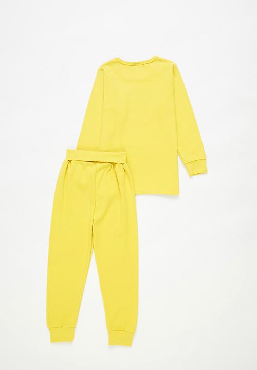 Pop Candy - Girls crew neck & sweatpants set - yellow