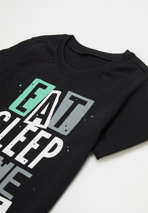 Pop Candy - Tee & pants pj set - black & charcoal 