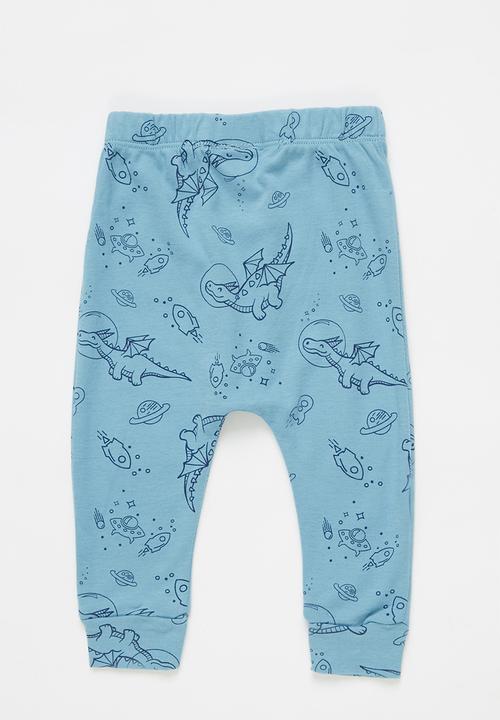Pop Candy - Baby dino sweatpants - blue