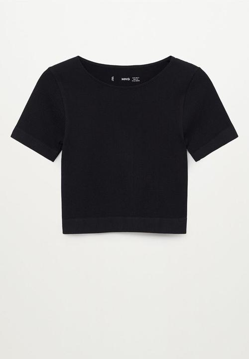 MANGO - T-shirt seam - black