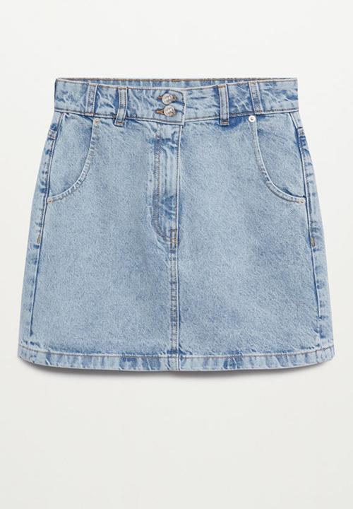 MANGO - Skirt marion - open blue