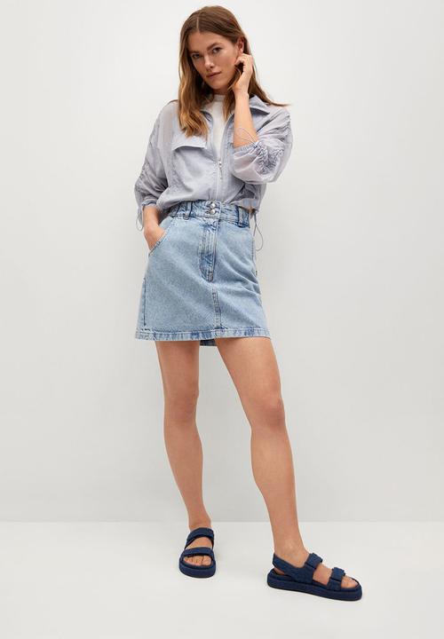 MANGO - Skirt marion - open blue