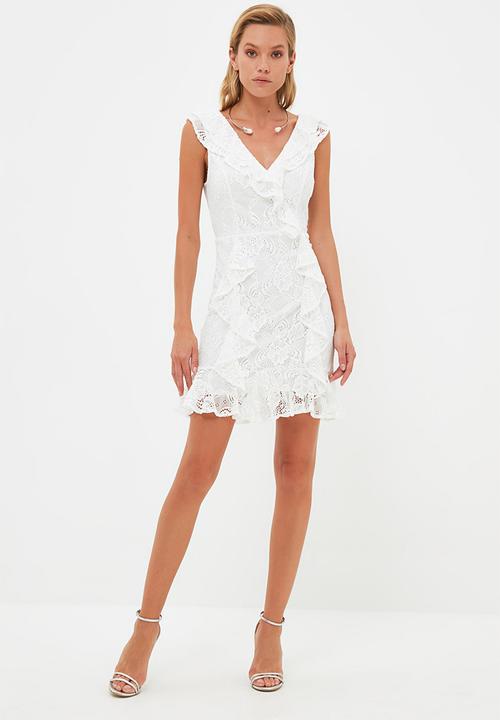 Trendyol - Collar detailed dress - ecru