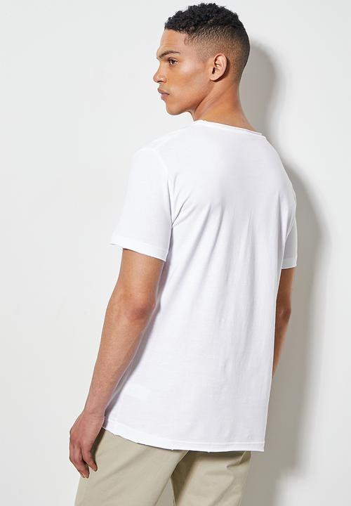 Superbalist - Tomas raw edge scoop neck tee - white