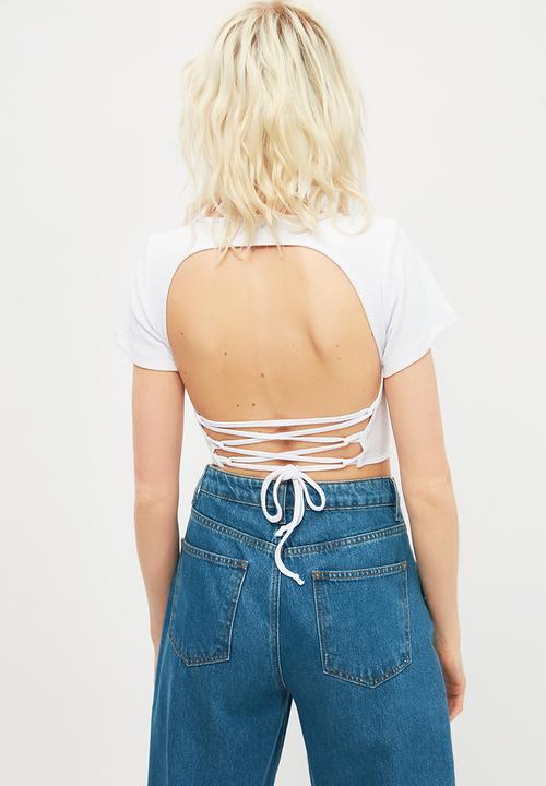 Trendyol - Back detailed knitted blouse - white