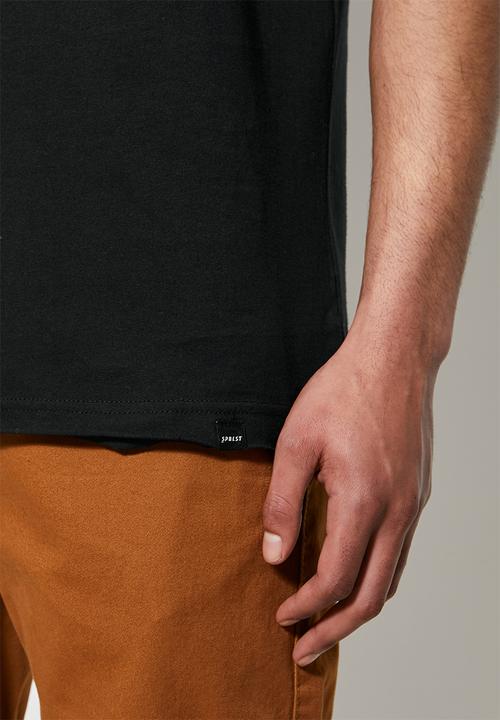 Superbalist - Tomas raw edge scoop neck tee - black