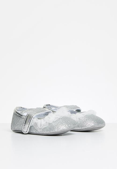 Pop Candy - Girls glitter top pump - silver