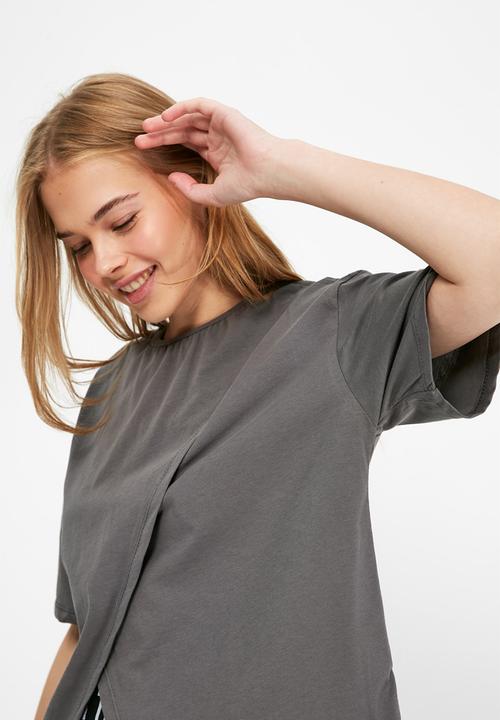 Trendyol - Knitted T-shirt - grey