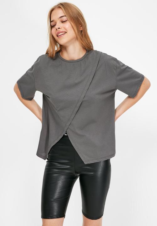 Trendyol - Knitted T-shirt - grey