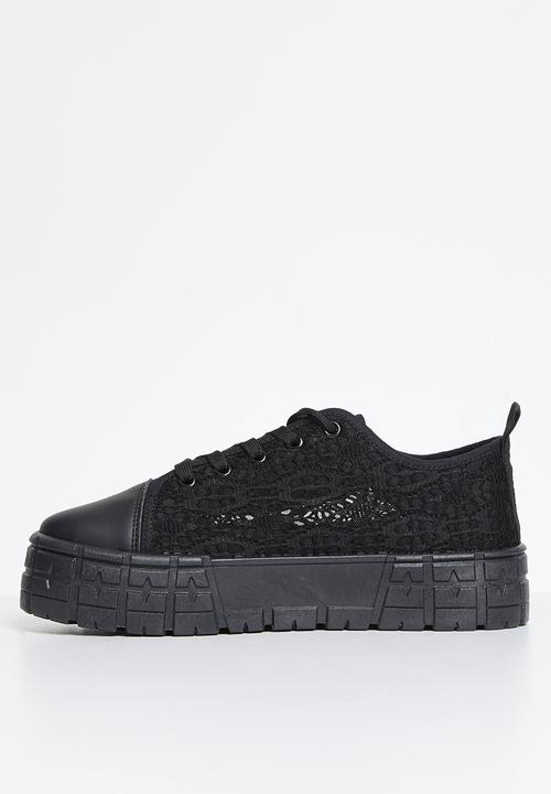 Footwork - Centro flatform lace sneaker - fwl01271 - black