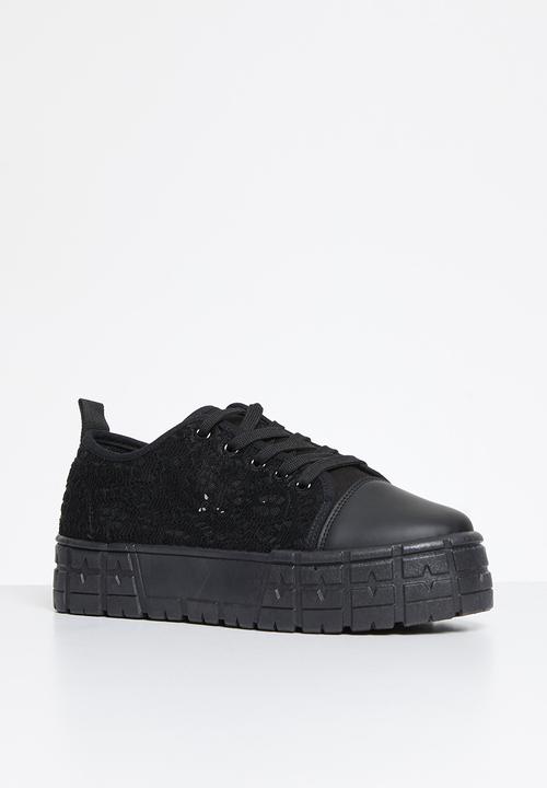Footwork - Centro flatform lace sneaker - fwl01271 - black