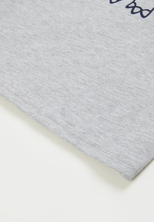 Pop Candy - Younger boys raglan graphic tee - grey & navy 