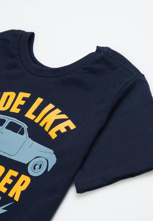 Pop Candy - 2 Pack graphic short sleeve tee - navy & blue