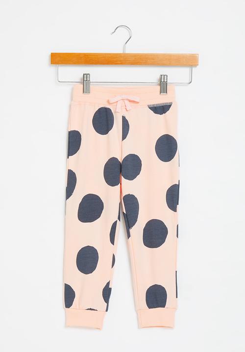 Pop Candy - Girls polka dot jogger - pink & black