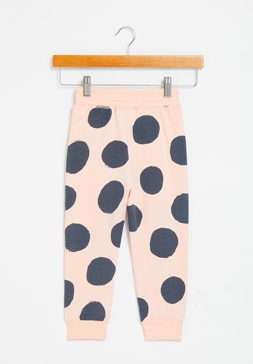 Pop Candy - Girls polka dot jogger - pink & black