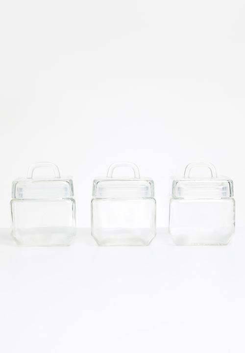 Sixth Floor - Azula square glass canister set of 3 - 900ml 
