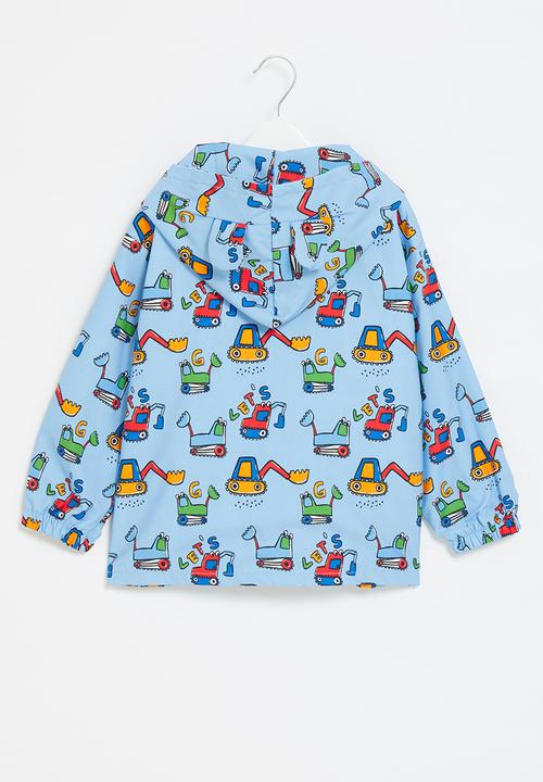 Pop Candy - Boys printed hooded raincoat - blue