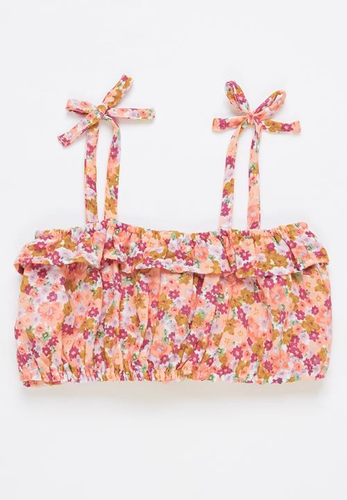 Cotton On - Maya woven sleeveless top - peach & pink 