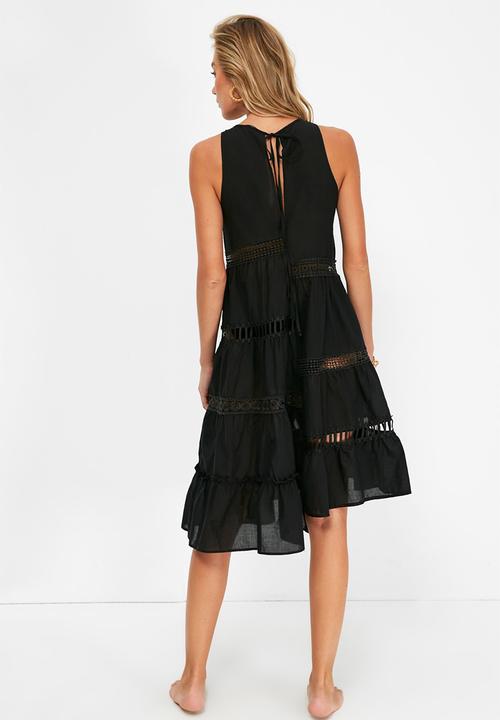 Trendyol - Stripe detailed beach dress - black