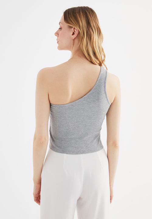 Trendyol - Single sleeve knitted singlet  - grey