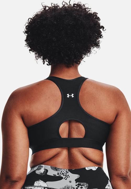 Under Armour - Armour mid keyhole bra - black & metallic silver