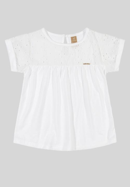 UP Baby - Blouse & denim skirt set - white & navy 