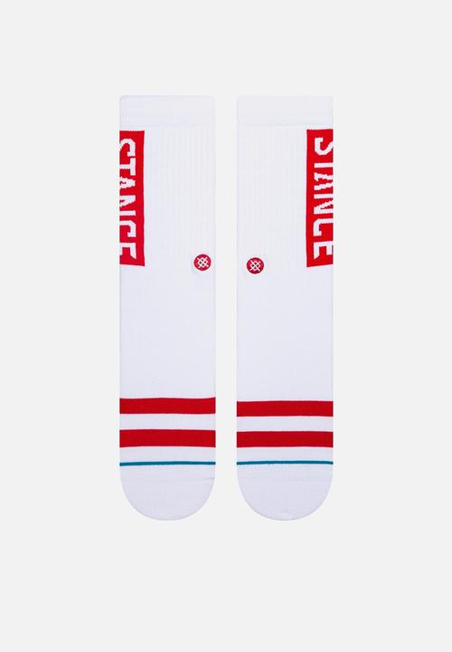 Stance Socks - Og socks - white & red