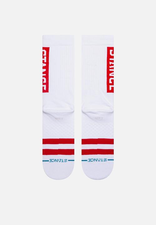 Stance Socks - Og socks - white & red