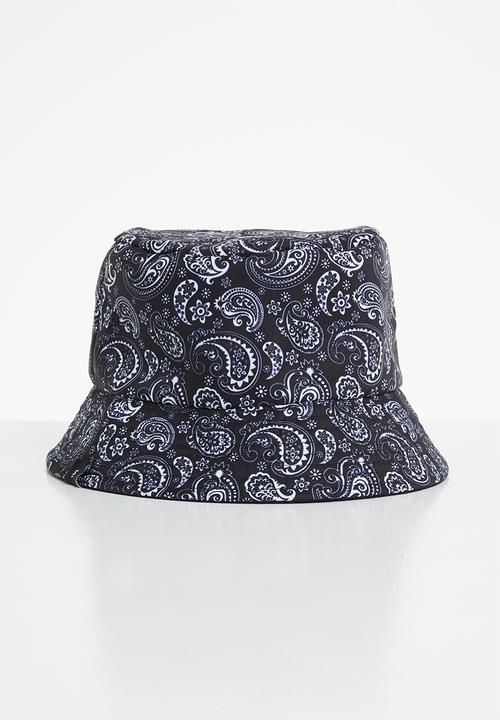 Superbalist - Reversible bandana bucket hat - black