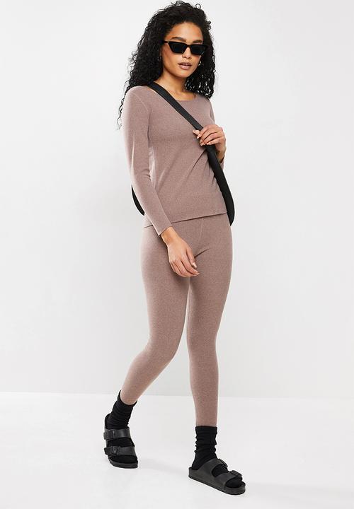 STYLE REPUBLIC - Long sleeve & legging set - chocolate