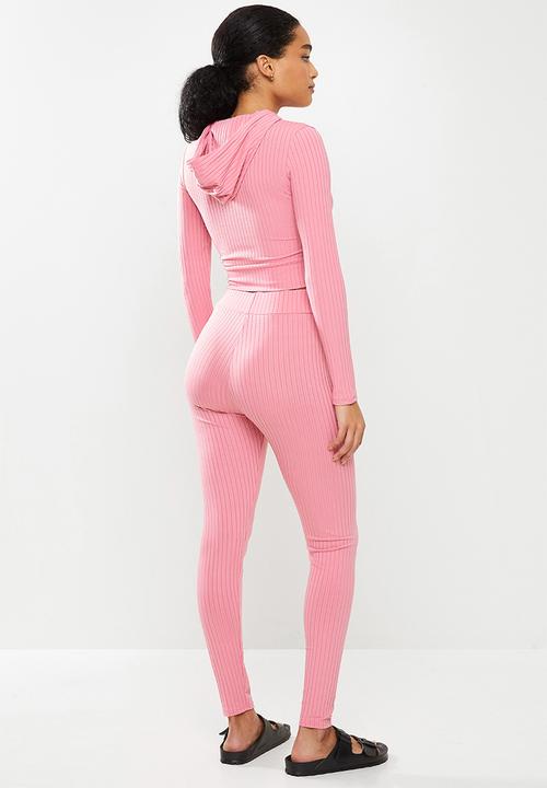 STYLE REPUBLIC - Crop hoodie & track pants set - pale pink