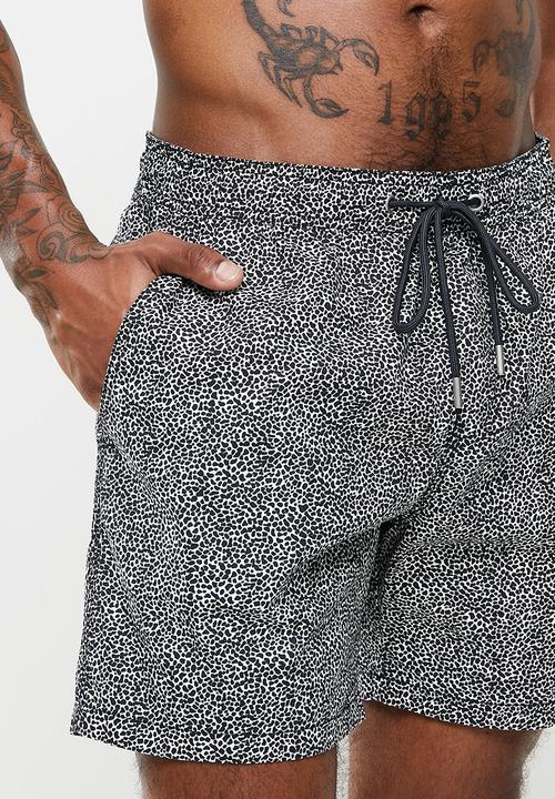 Cotton On - Kahuna short - black & white 